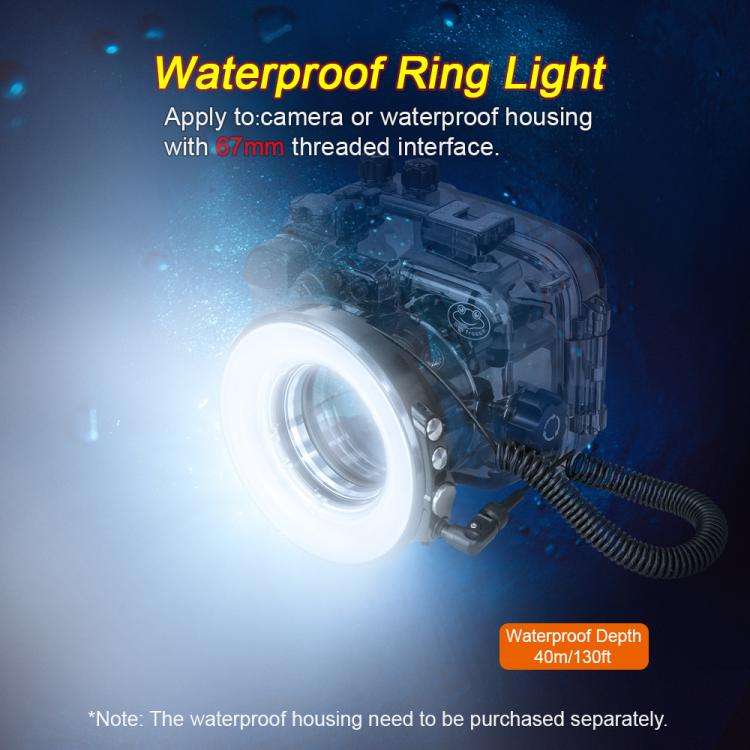 Sea Frogs SL-108 40m/130FT Underwater Photography Macro Ring Light(Black)