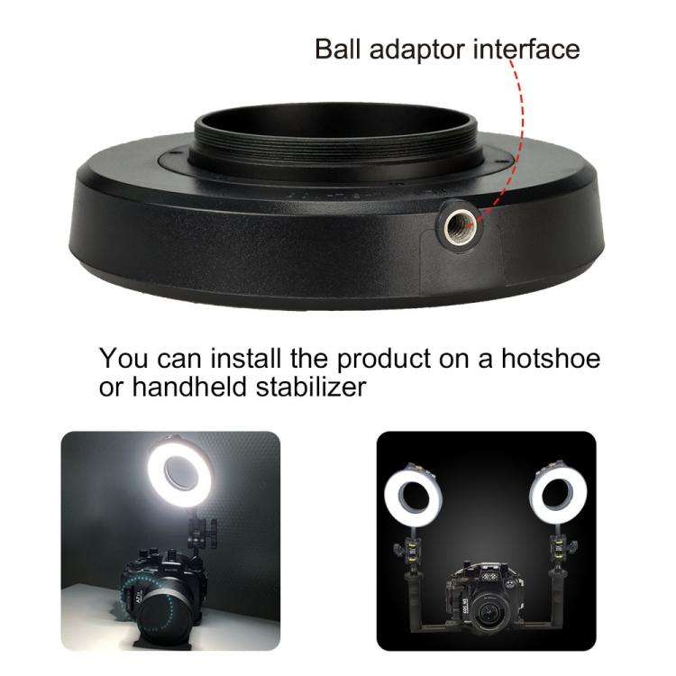 Sea Frogs SL-108 40m/130FT Underwater Photography Macro Ring Light(Black)