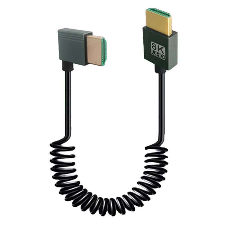 8K 60HZ HDMI 2.1 Spring Cable 0.5m Length, Spec: Right Bend