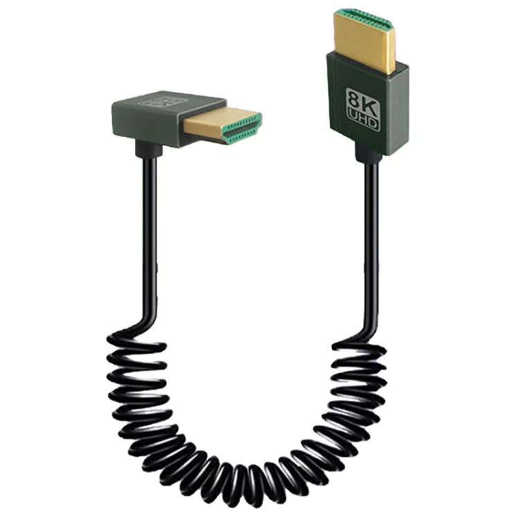 8K 60HZ HDMI 2.1 Spring Cable 0.5m Length, Spec: Positive Bend