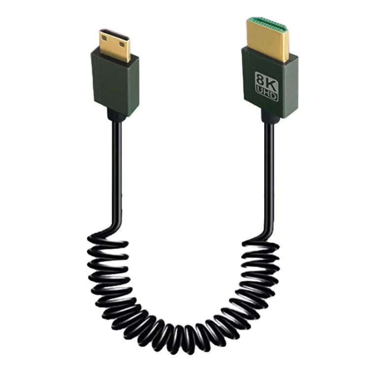 8K 60HZ HDMI 2.1 Spring Cable 0.5m Length, Spec: Mini HDMI Straight