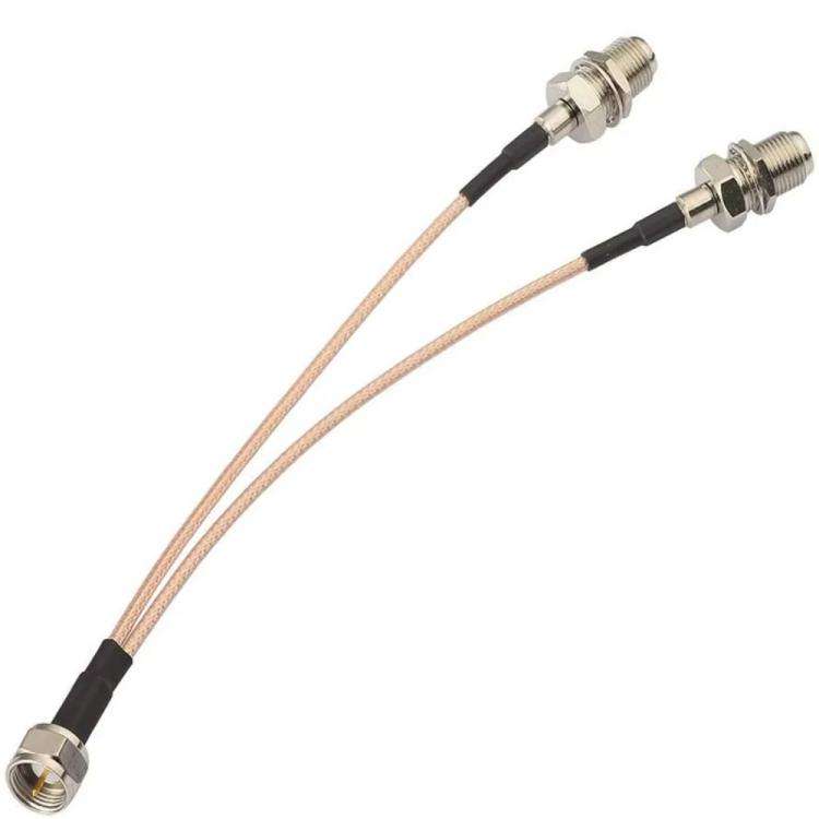 30cm F-Splitter Coaxial RF Cable F Male To Dual Female Splitter