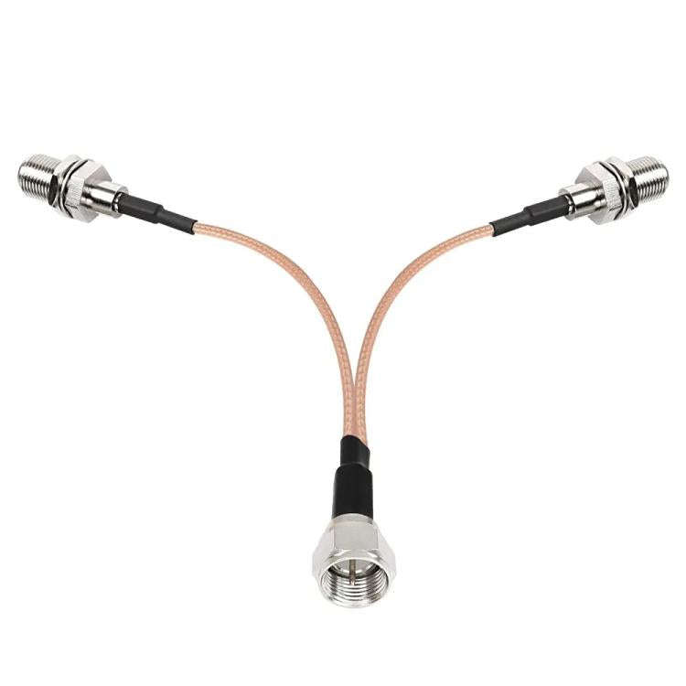 30cm F-Splitter Coaxial RF Cable F Male To Dual Female Splitter