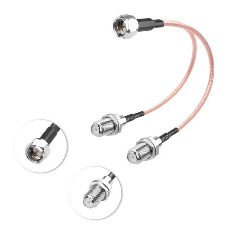 30cm F-Splitter Coaxial RF Cable F Male To Dual Female Splitter