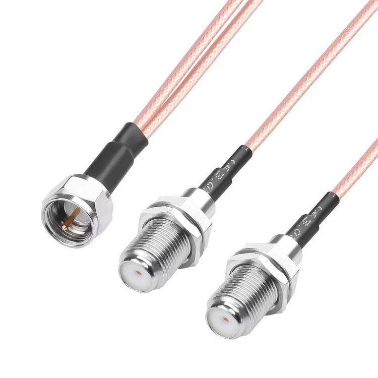 30cm F-Splitter Coaxial RF Cable F Male To Dual Female Splitter