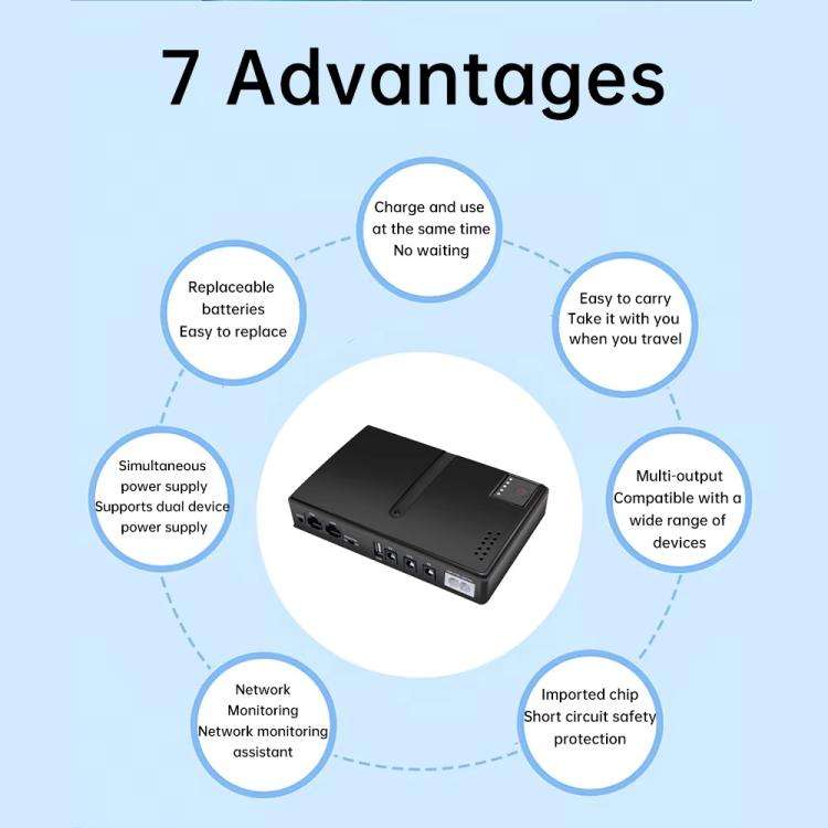 Uninterruptible Power Supply with DC Output 5V/9V/12V for Router, Modem, Security Camera, Mobile ...
