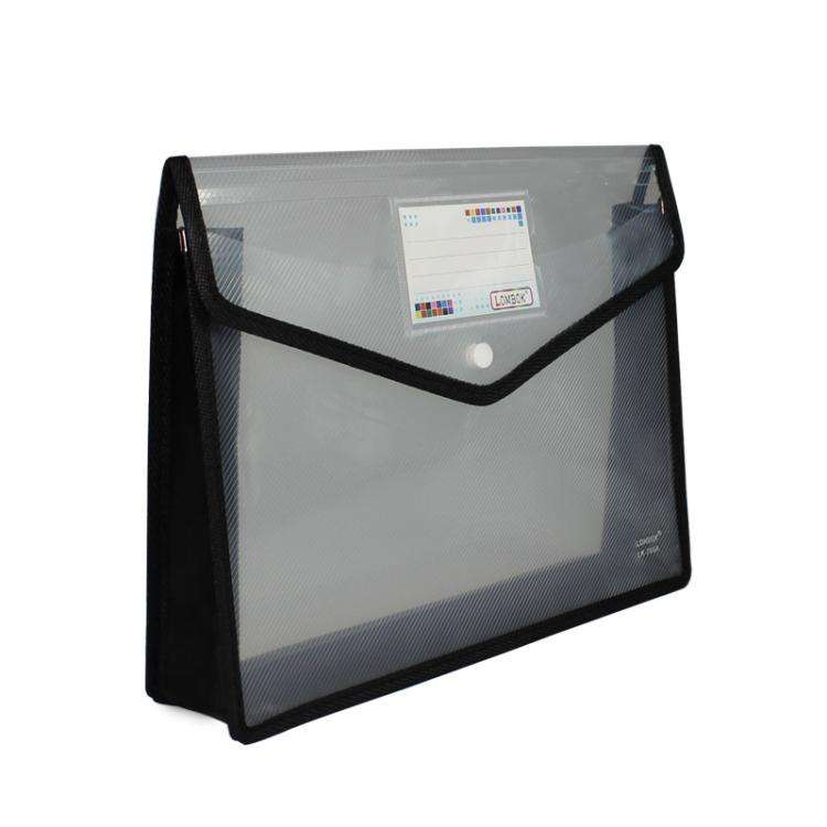 B4  Transparent File Pouch Expanding File Organizer Documents Bag with Snap Closure(White)