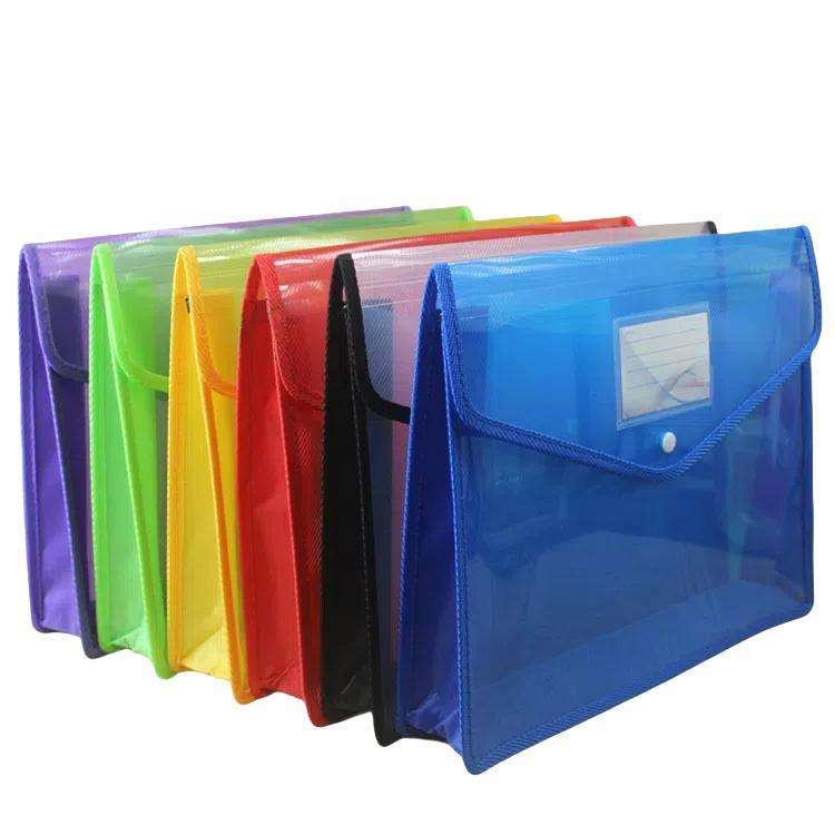 B4  Transparent File Pouch Expanding File Organizer Documents Bag with Snap Closure(White)