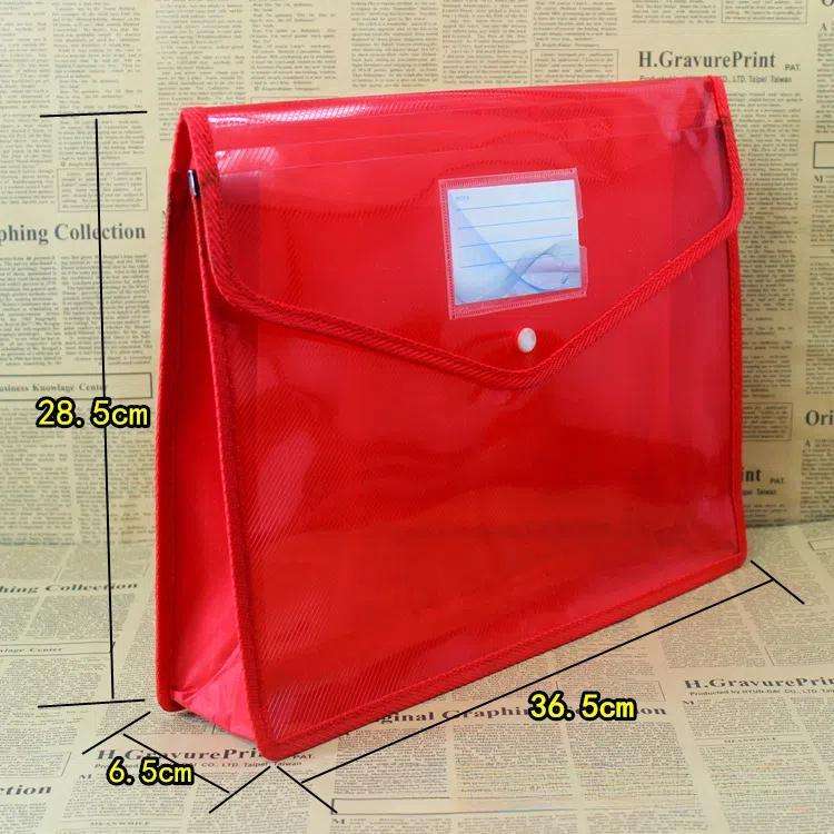 B4  Transparent File Pouch Expanding File Organizer Documents Bag with Snap Closure(Blue)