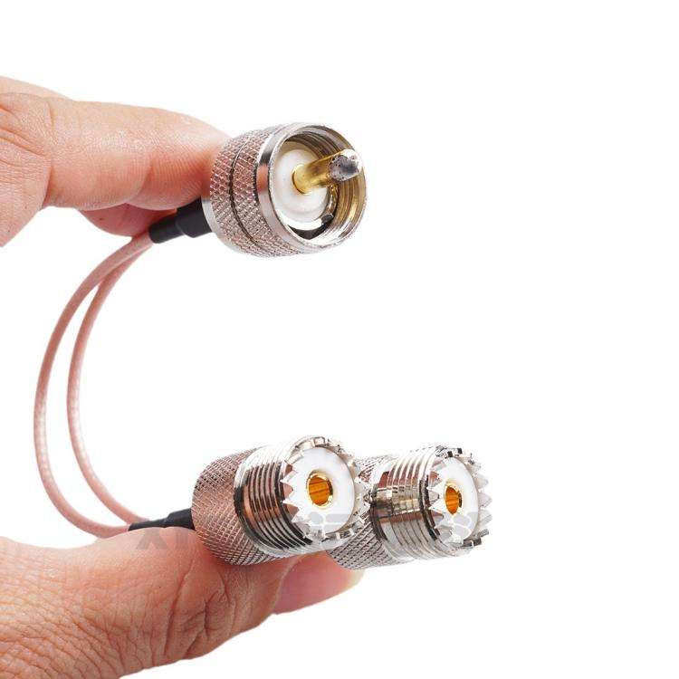 30cm UHF Male To 2 Female 1 In 2 Adapter Cable Y Type PL-259 To SO239 RG316 Coaxial Cable