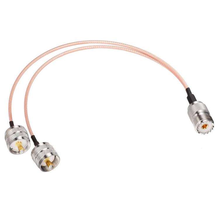 30cm UHF Female To 2 UHF Male 1 In 2 Cable SO239 To PL259Y Adapter Cable