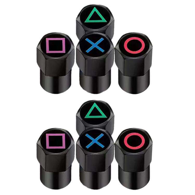 2 Sets Car Modification Aluminum Tire Valve Caps, Style: Graphic Model