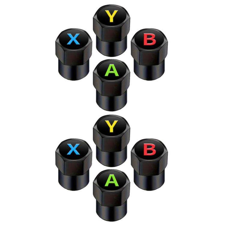 2 Sets Car Modification Aluminum Tire Valve Caps, Style: Alphabet Model