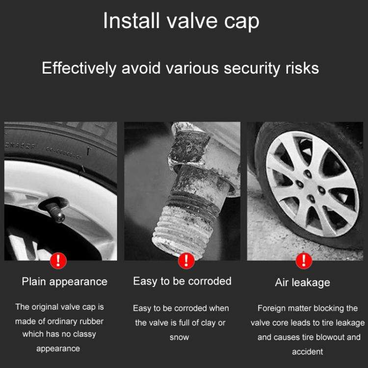 2 Sets Car Modification Aluminum Tire Valve Caps, Style: Blue Logo