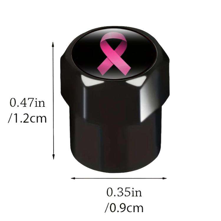 2 Sets Car Modification Aluminum Tire Valve Caps, Style: Colorful Ribbon