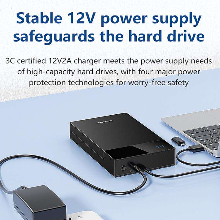 Blueendless MR35TC 3.5-inch USB3.0 2.5/3.5-inch SATA Mobile Hard Disk Box(Type-C UK Plug)