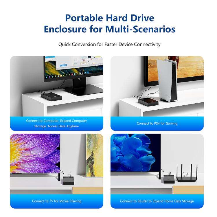 Blueendless MR35TC 3.5-inch USB3.0 2.5/3.5-inch SATA Mobile Hard Disk Box(Type-C EU Plug)