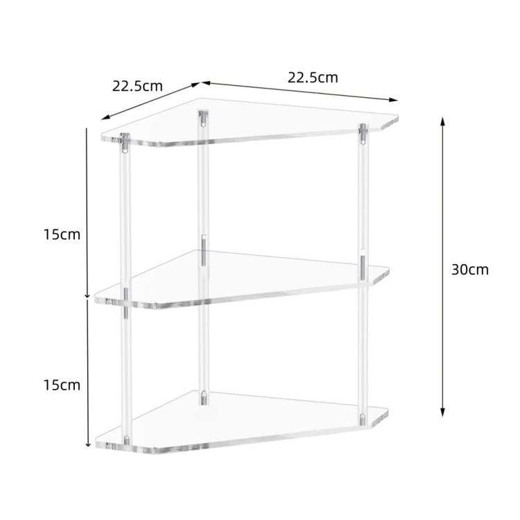 Three-Layer Acrylic Corner Storage Table For Living Room And Study(YX144)