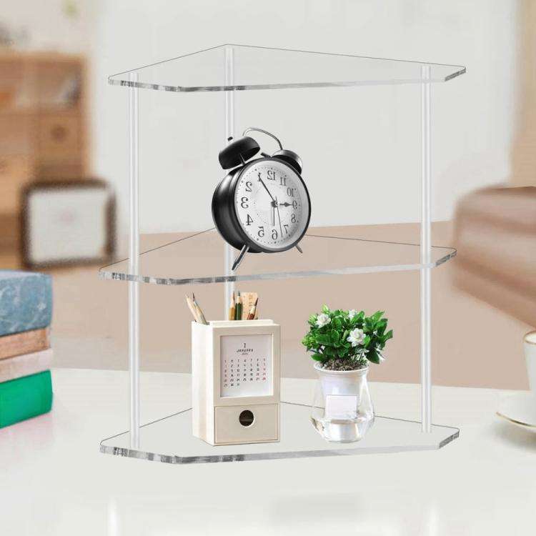 Three-Layer Acrylic Corner Storage Table For Living Room And Study(YX144)