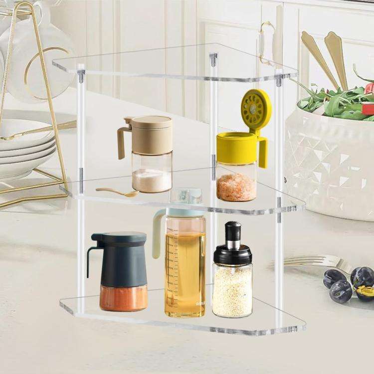 Three-Layer Acrylic Corner Storage Table For Living Room And Study(YX144)