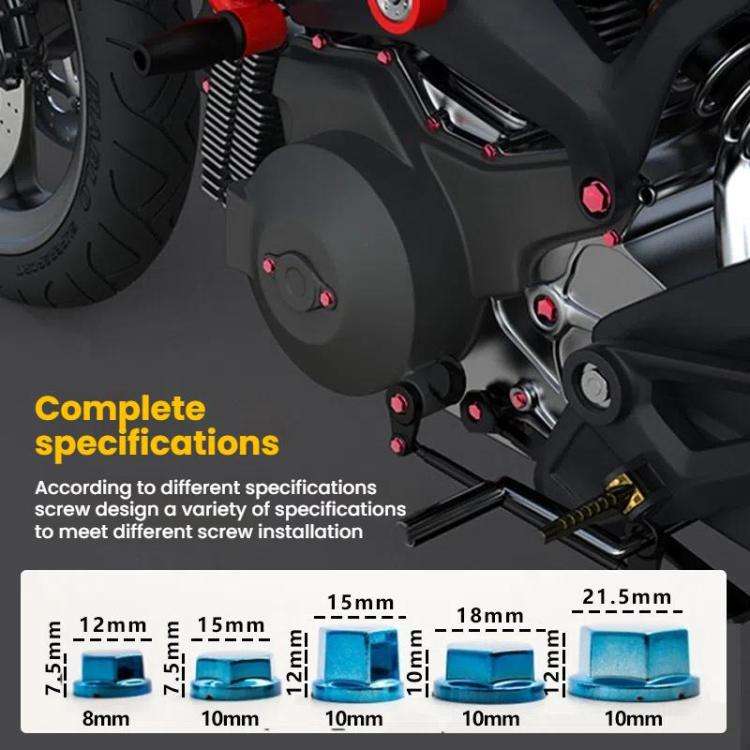 Motorcycle Scooter Modification Parts Screw Cover Decorative Screw Cap(Blue)