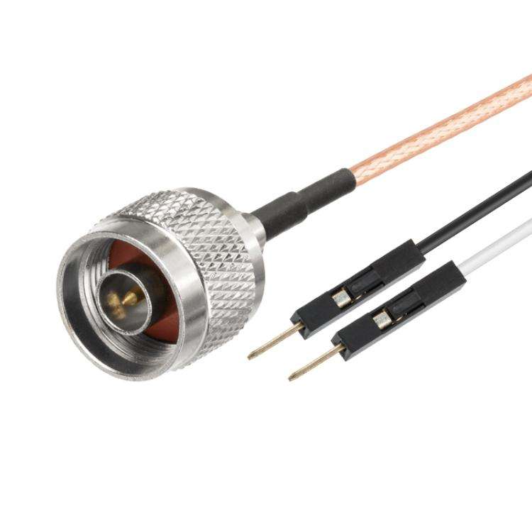 N Male To Dual DuPont Male RG316 RF Test Extension Adapter Cable(0.3m)