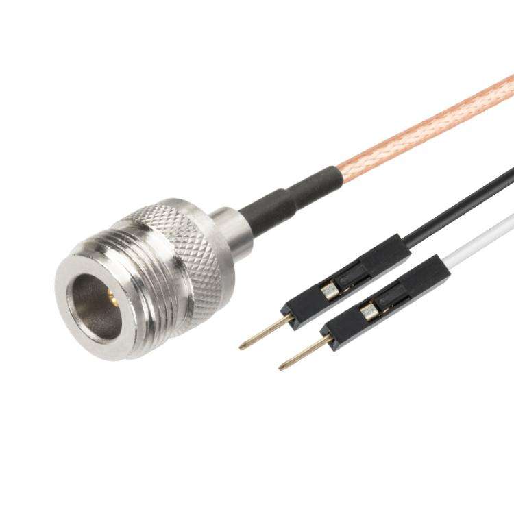 N Female To Dual DuPont Male RG316 RF Test Extension Adapter Cable(0.5m)