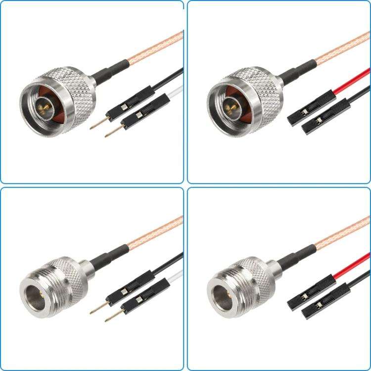 N Female To Dual DuPont Female RG316 RF Test Extension Adapter Cable(0.3m)