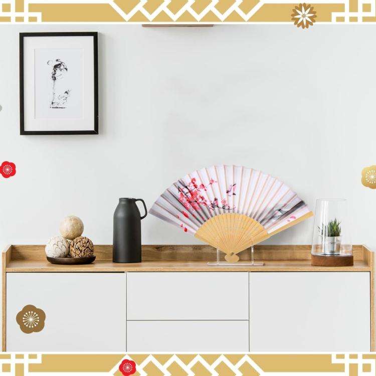 Acrylic Folding Fan Display Stand, Specifications: 3pcs /Pack