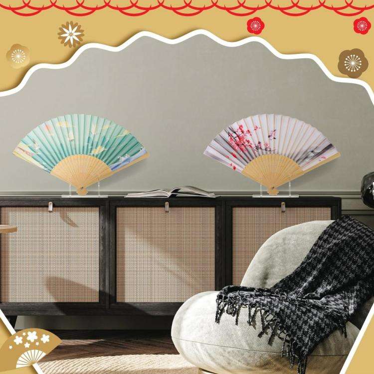 Acrylic Folding Fan Display Stand, Specifications: 3pcs /Pack