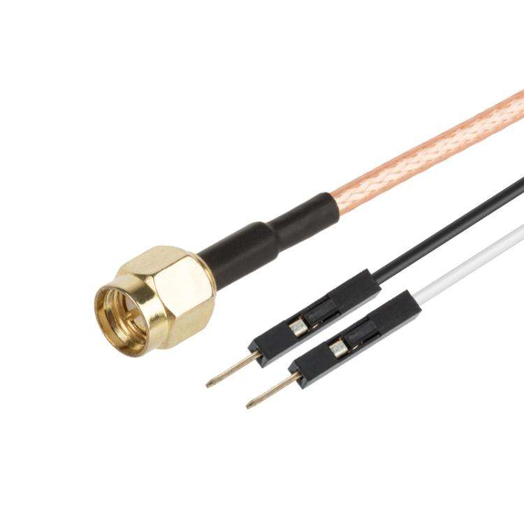 SMA Male To Dual DuPont Male RG316 RF Test Extension Adapter Cable(0.3m)