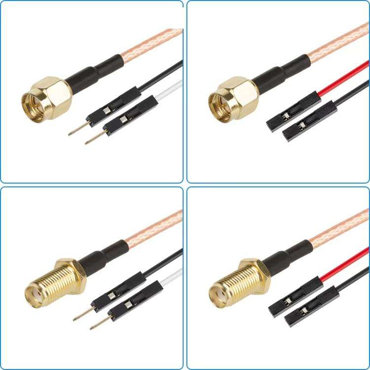 SMA Male To Dual DuPont Male RG316 RF Test Extension Adapter Cable(0.3m)