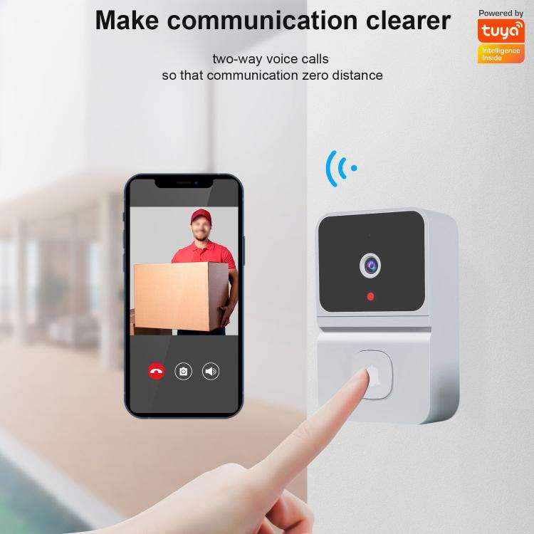 T3 WiFi Video Smart Doorbell Supports Tuya APP Night Vision Two-way Intercom(White)