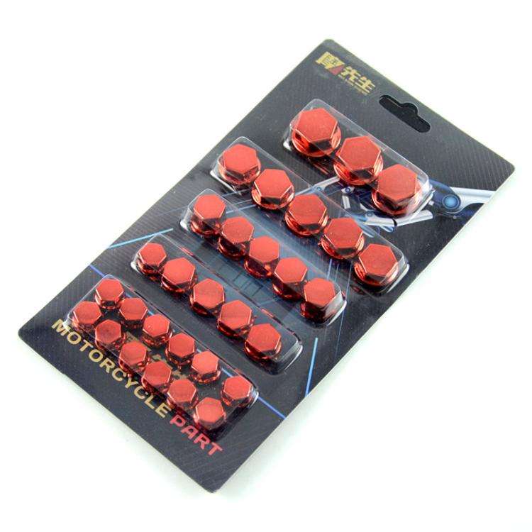 Motorcycle Modification Parts Screw Cap Decorative Parts Scooter Engine Screw Nut Cap Cover(Red)