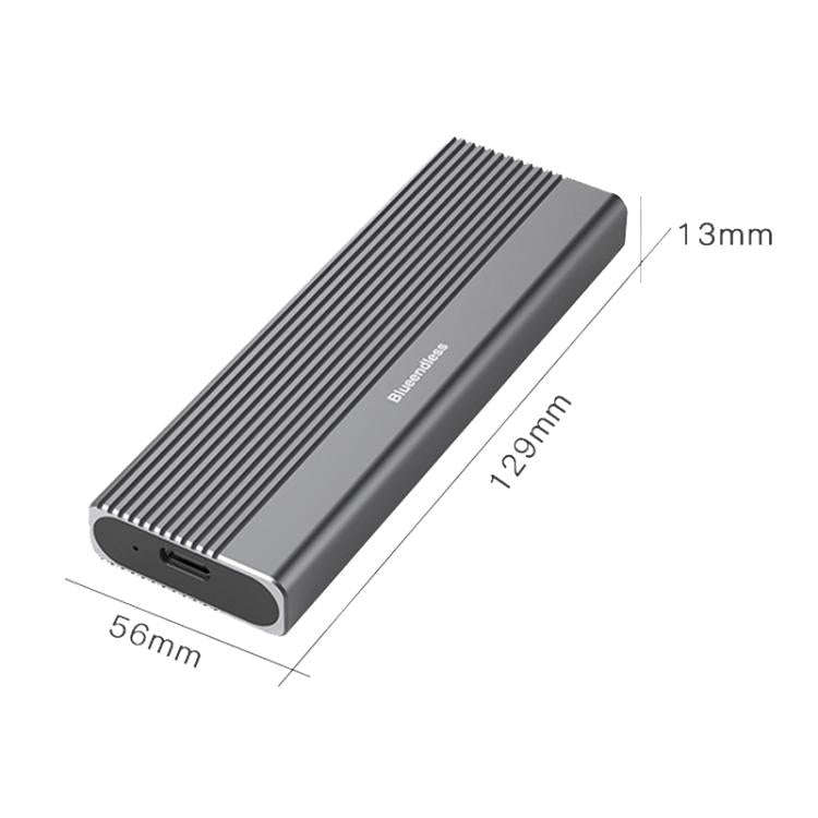 Blueendless 2818SN M.2 Nvme / Sata Dual-protocol Mobile Hard Disk Box with 2-in-1 Cable