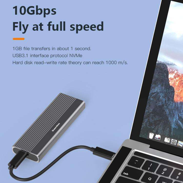 Blueendless 2818SN M.2 Nvme / Sata Dual-protocol Mobile Hard Disk Box with 2-in-1 Cable