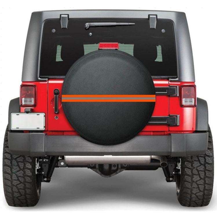 17inch Thickened Imitation Leather Car Tire Protector Spare Tire Cover With Reflective Stripes(FG...