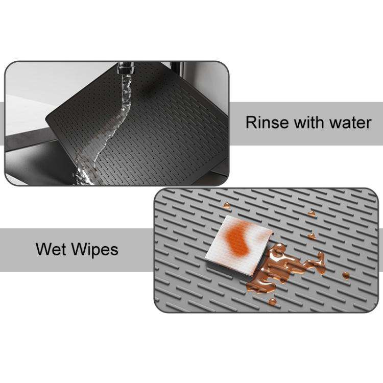 71 x 50 x 0.3cm Large Silicone Stovetop Protective Mat Kitchen Countertop Dish Drainage Stain Pre...