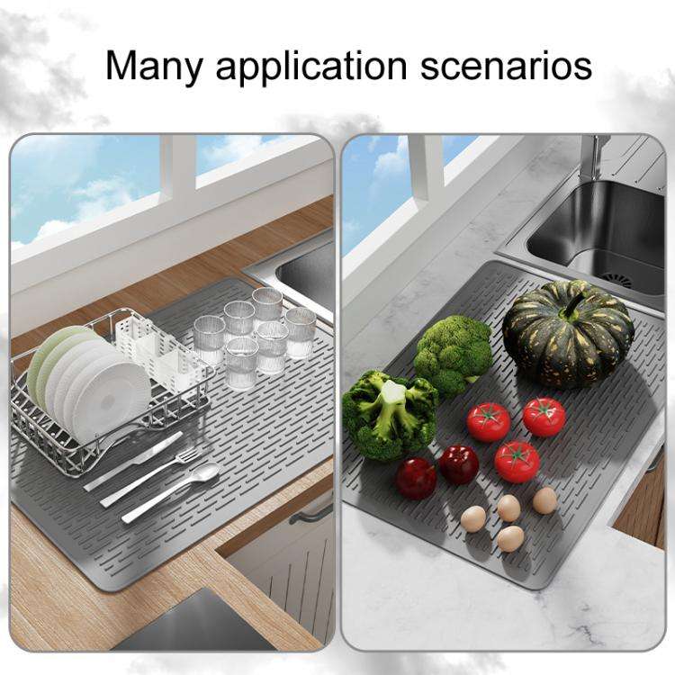 71 x 50 x 0.3cm Large Silicone Stovetop Protective Mat Kitchen Countertop Dish Drainage Stain Pre...