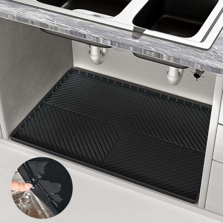 71 x 56cm Diamond Pattern Under Sink Cabinet Mat Kitchen Dishwasher Silicone Drainage Pad(Gray)