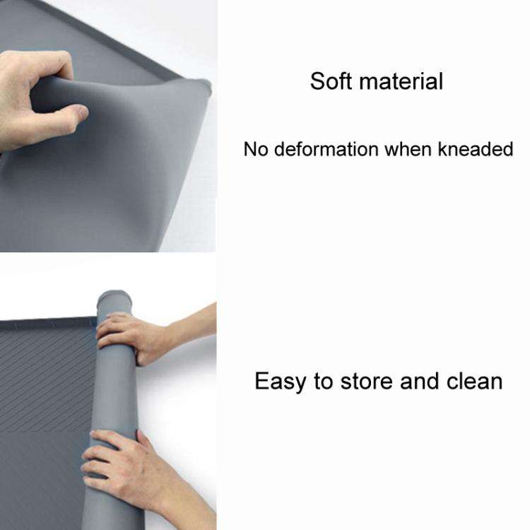 71 x 56cm Diamond Pattern Under Sink Cabinet Mat Kitchen Dishwasher Silicone Drainage Pad(Gray)