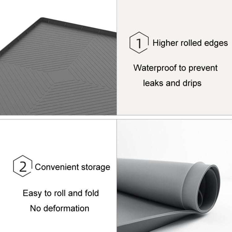 71 x 56cm Diamond Pattern Under Sink Cabinet Mat Kitchen Dishwasher Silicone Drainage Pad(Gray)