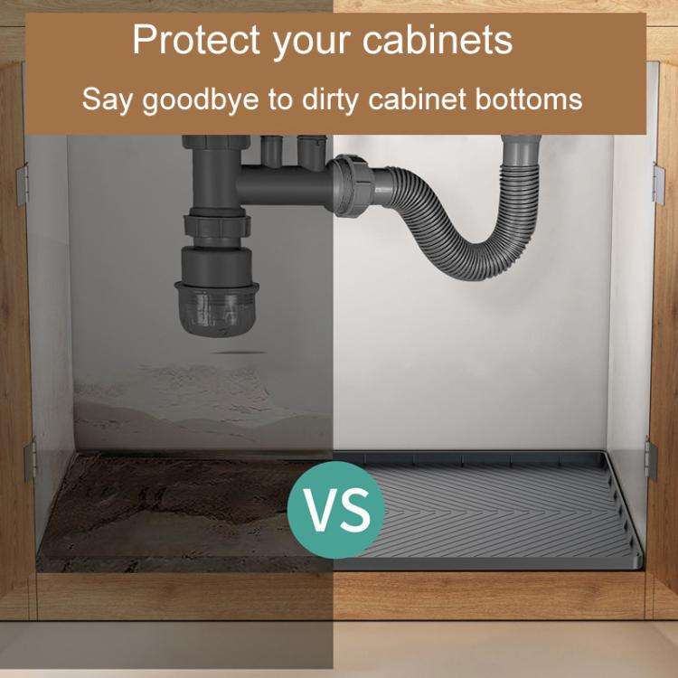 71 x 56cm Diamond Pattern Under Sink Cabinet Mat Kitchen Dishwasher Silicone Drainage Pad(Gray)