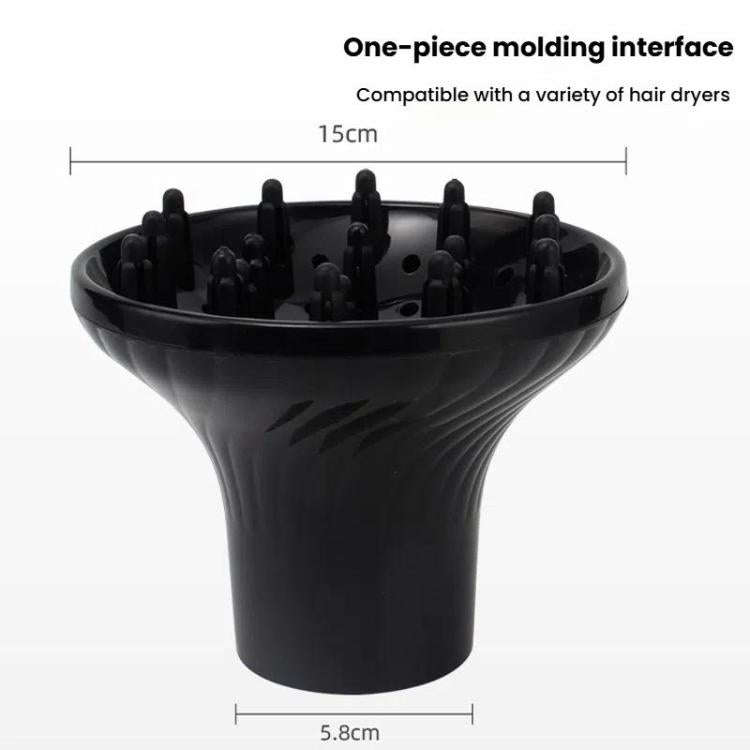 Hair Dryer Diffuser Hair Salon Styling Hair Dryer Cover Curler Large Wind Hood(Black Classic)