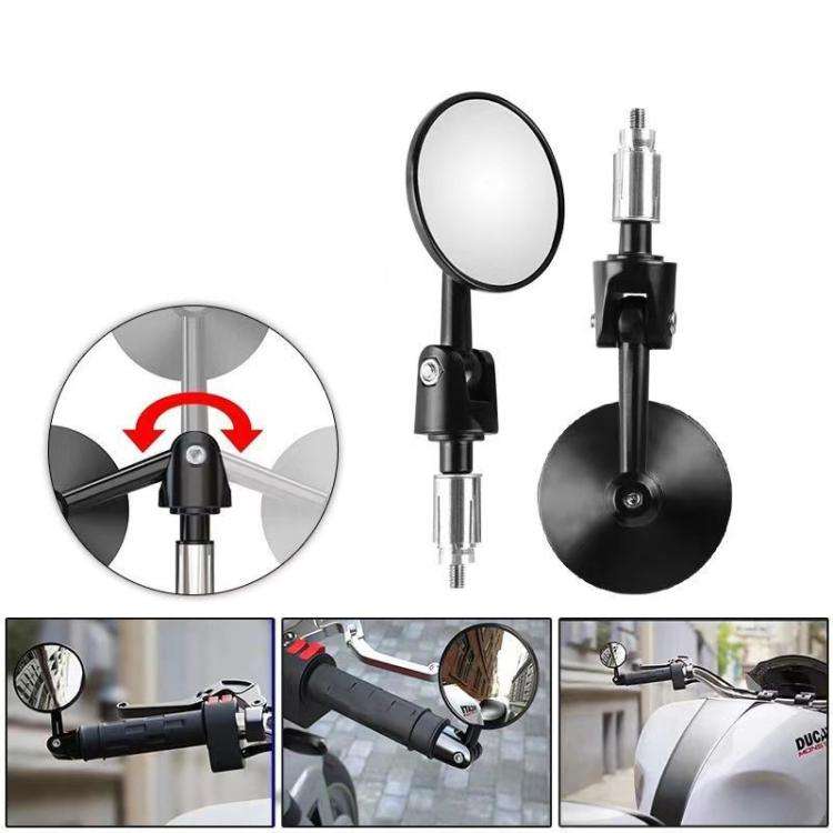 2pcs /Set Motorcycle Rearview Mirror Modified Retro Folding Round E-Bike Universal Reversing Mirr...
