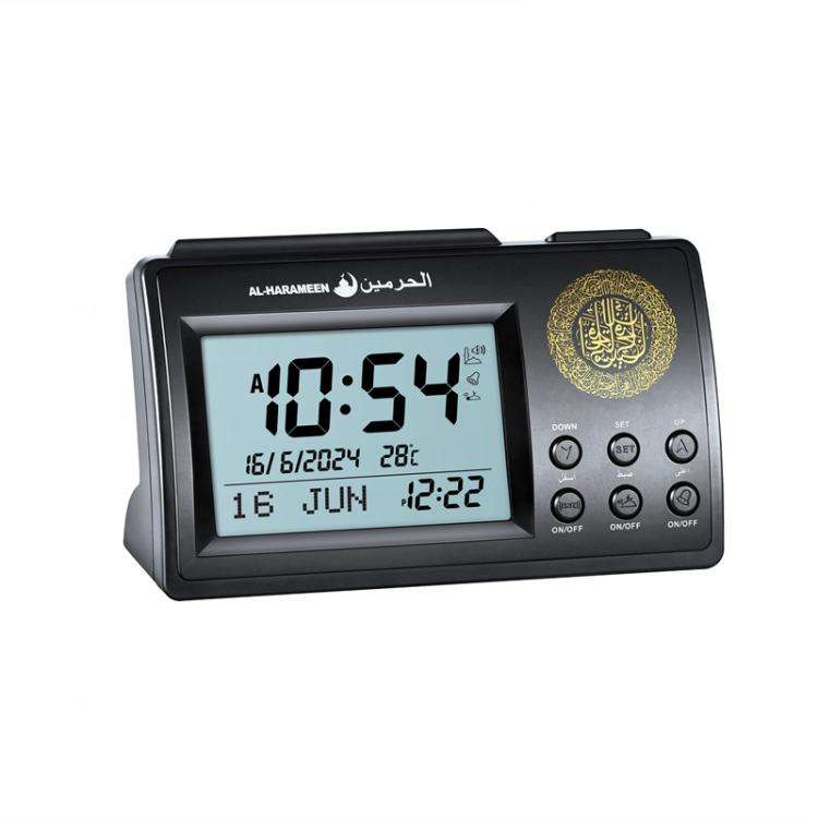 Simple Desktop Clock Perpetual Calendar Alarm Clock(Black)