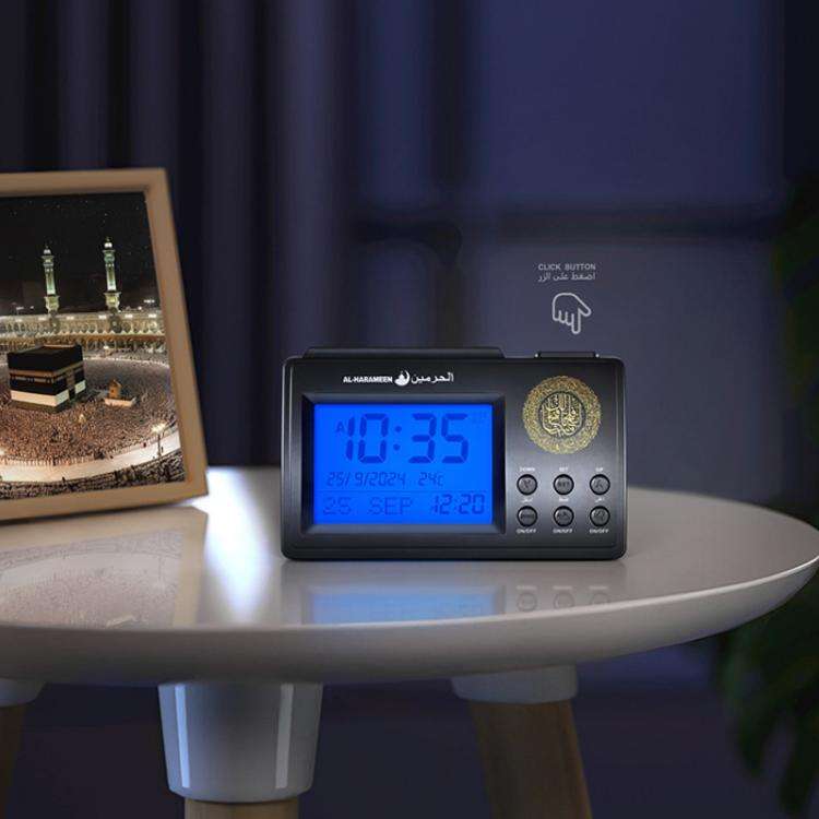 Simple Desktop Clock Perpetual Calendar Alarm Clock(Black)