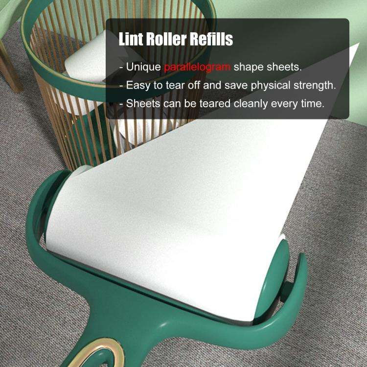 Lint Roller Tearable Pet Hair Removal Brush With 3 Refills(Green)