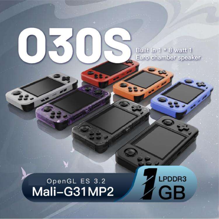 O30S 3.5-inch IPS Screen Open Source Handheld Game Console Linux System, Memory: 128G(Black)