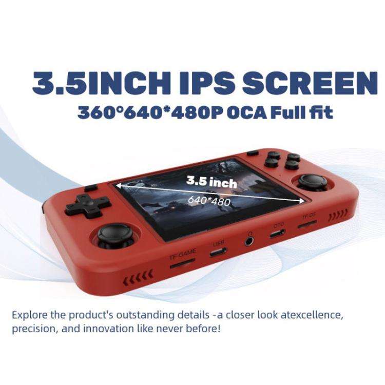 O30S 3.5-inch IPS Screen Open Source Handheld Game Console Linux System, Memory: 64G(Red)